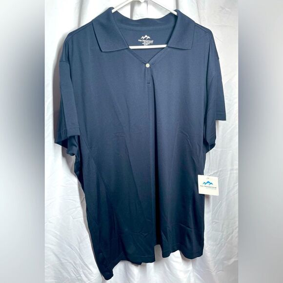 NEW! Women’s 3XL Navy Blue VNeck Button Short Sleeve Shirt NWT - Picture 1 of 3